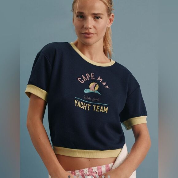 Anthropologie Vintage Shrunken Tee Medium New - Picture 1 of 5